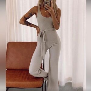 Princess Polly | Tan Belted Jumpsuit